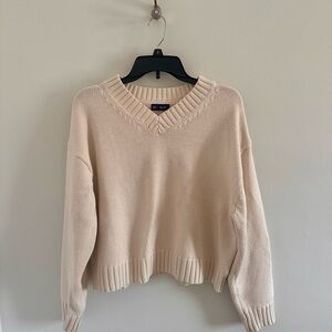 GAP 100% Cotton Cream V-Neck Sweater